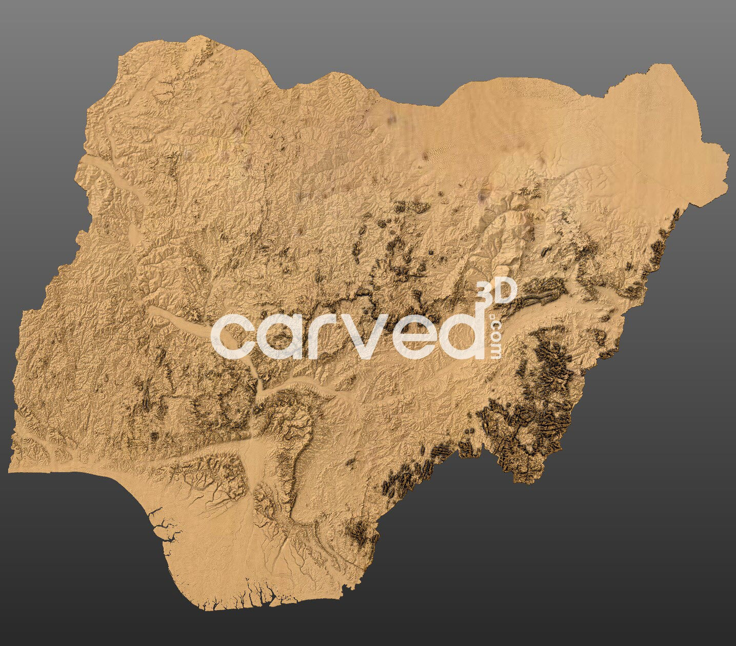 Nigeria topographical 3D STL High Quality HD model