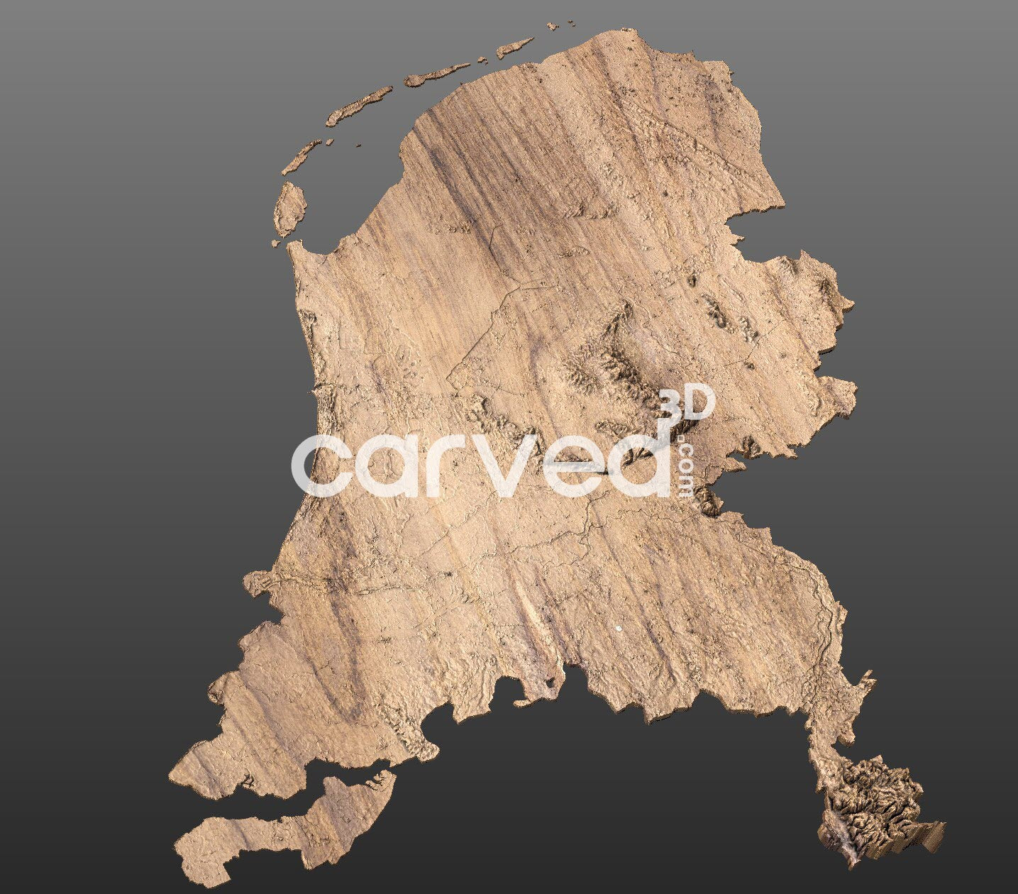 Netherlands topographical 3D STL High Quality HD model