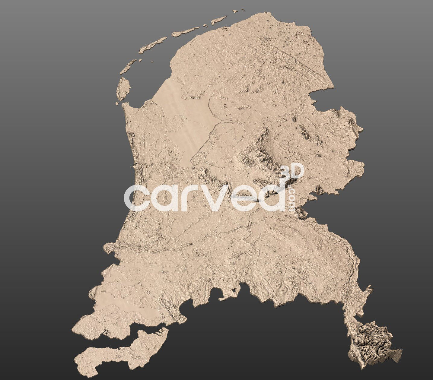 Netherlands topographical 3D STL High Quality HD model