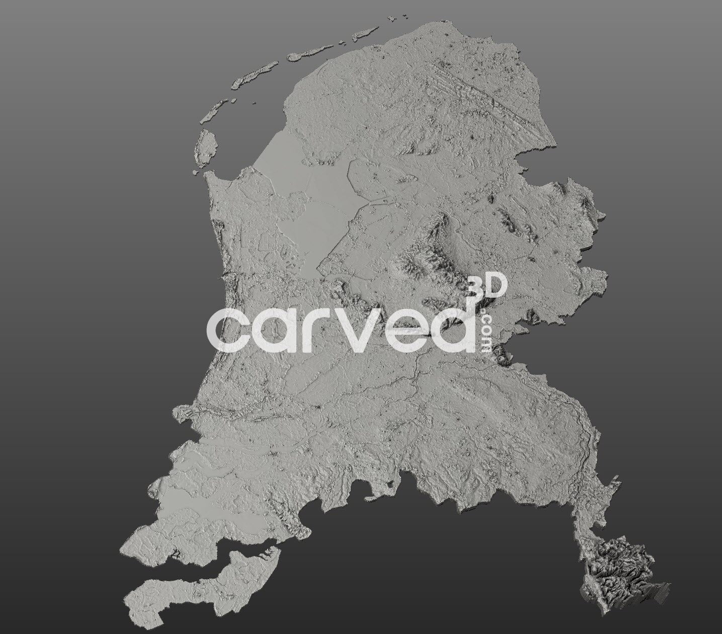 Netherlands topographical 3D STL High Quality HD model