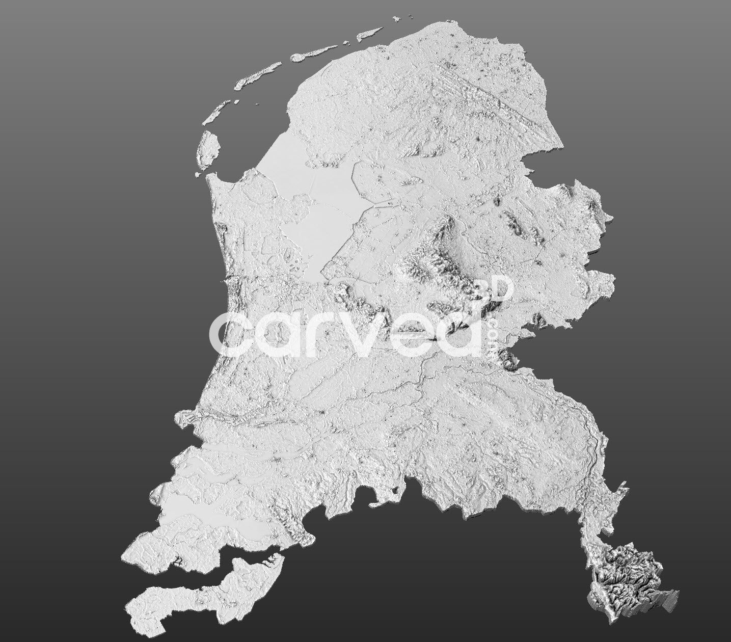 Netherlands topographical 3D STL High Quality HD model