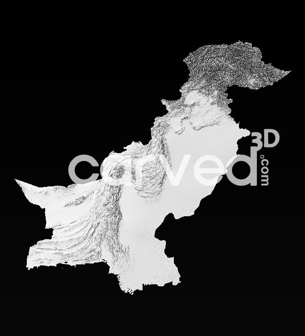 Pakistan | CNC Topographical 3D model High Quality HD STL