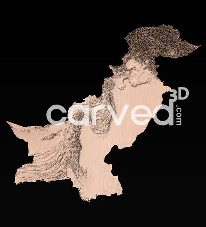 Pakistan | CNC Topographical 3D model High Quality HD STL