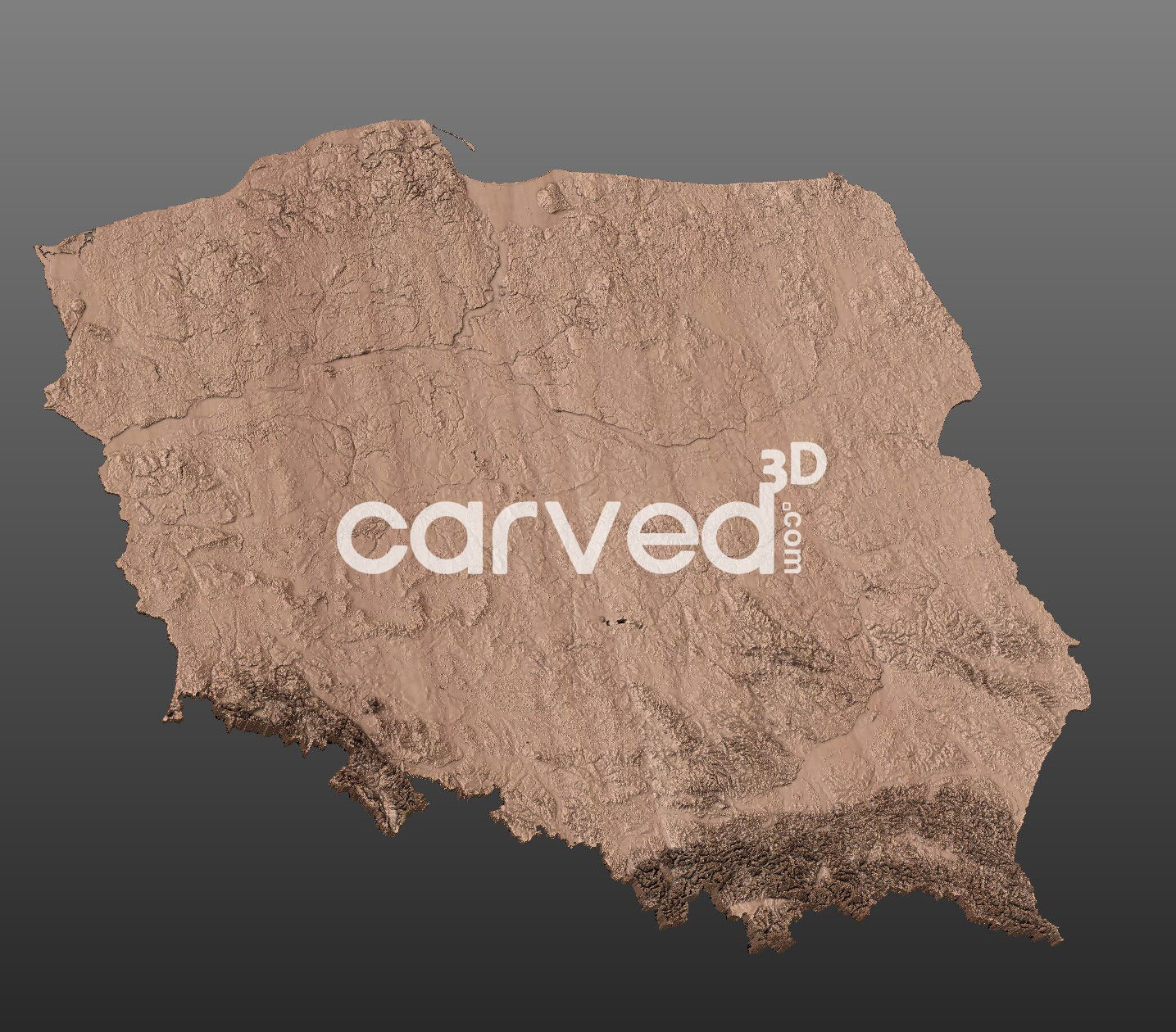 Poland topographical 3D STL High Quality HD model