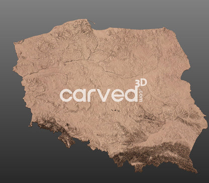 Poland topographical 3D STL High Quality HD model