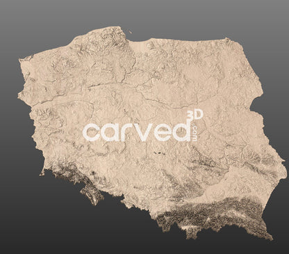 Poland topographical 3D STL High Quality HD model