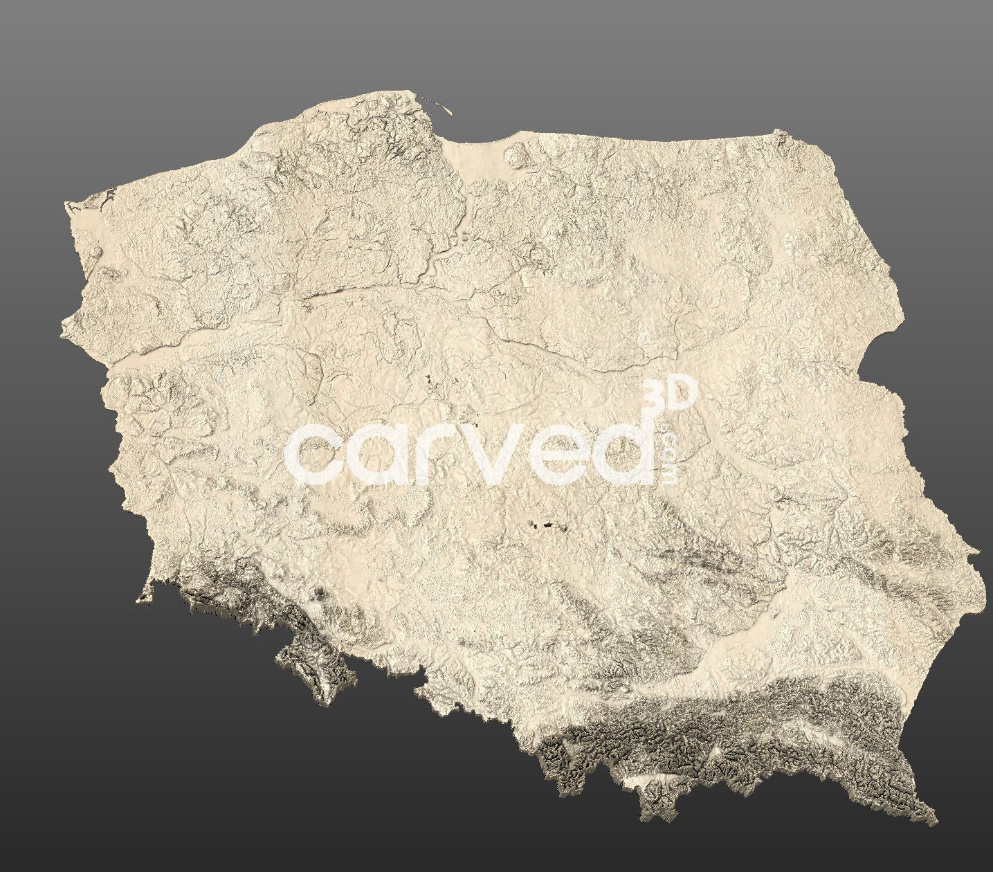 Poland topographical 3D STL High Quality HD model