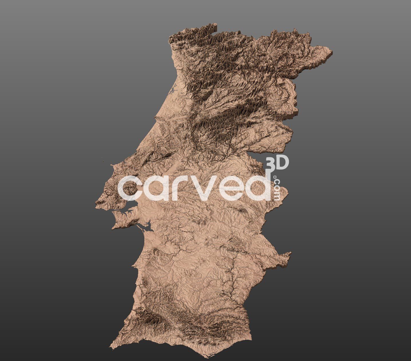 Portugal topographical 3D STL High Quality HD model