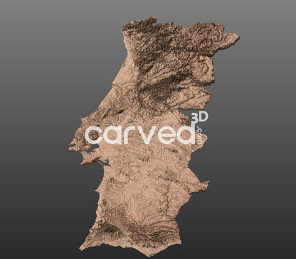 Portugal topographical 3D STL High Quality HD model