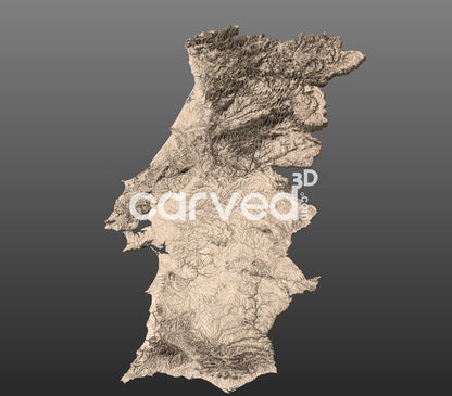 Portugal topographical 3D STL High Quality HD model