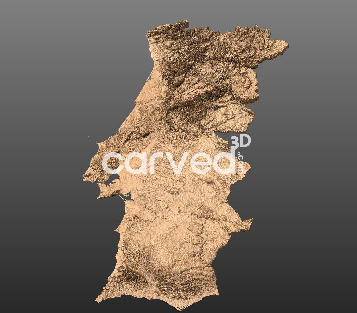 Portugal topographical 3D STL High Quality HD model