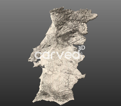 Portugal topographical 3D STL High Quality HD model