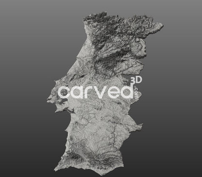 Portugal topographical 3D STL High Quality HD model