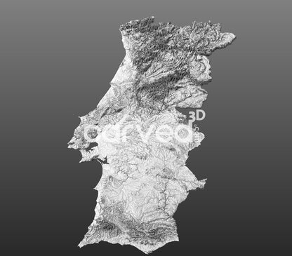 Portugal topographical 3D STL High Quality HD model