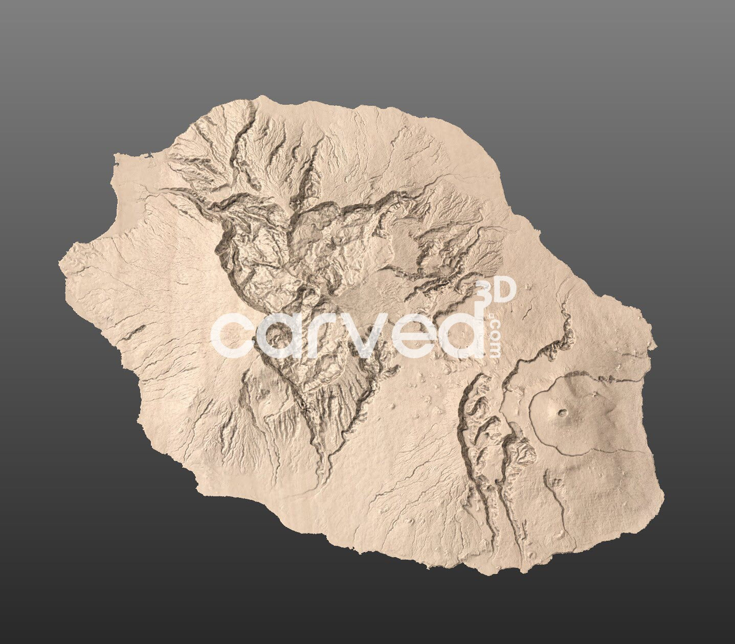 Reunion topographical 3D STL High Quality HD model