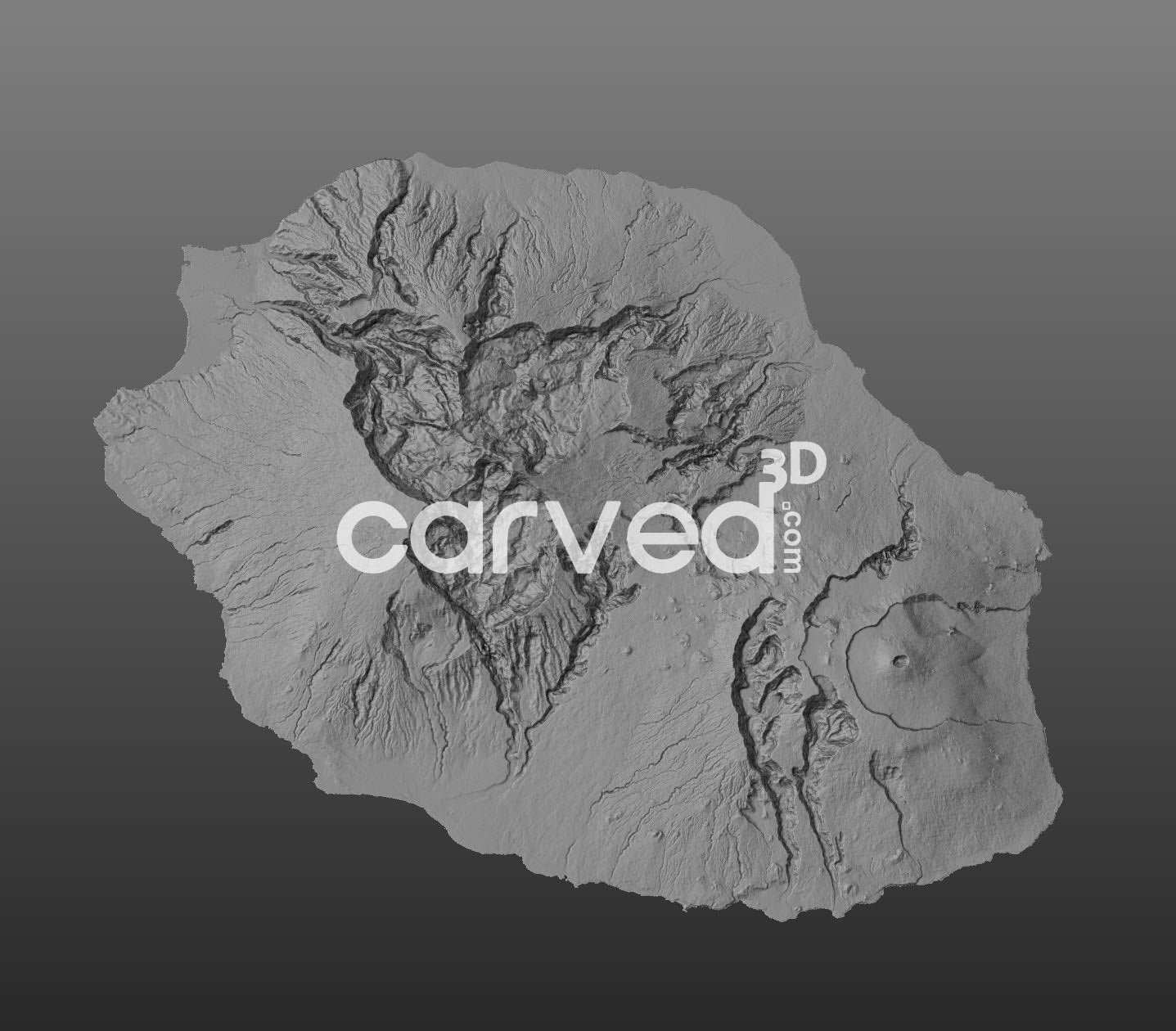 Reunion topographical 3D STL High Quality HD model