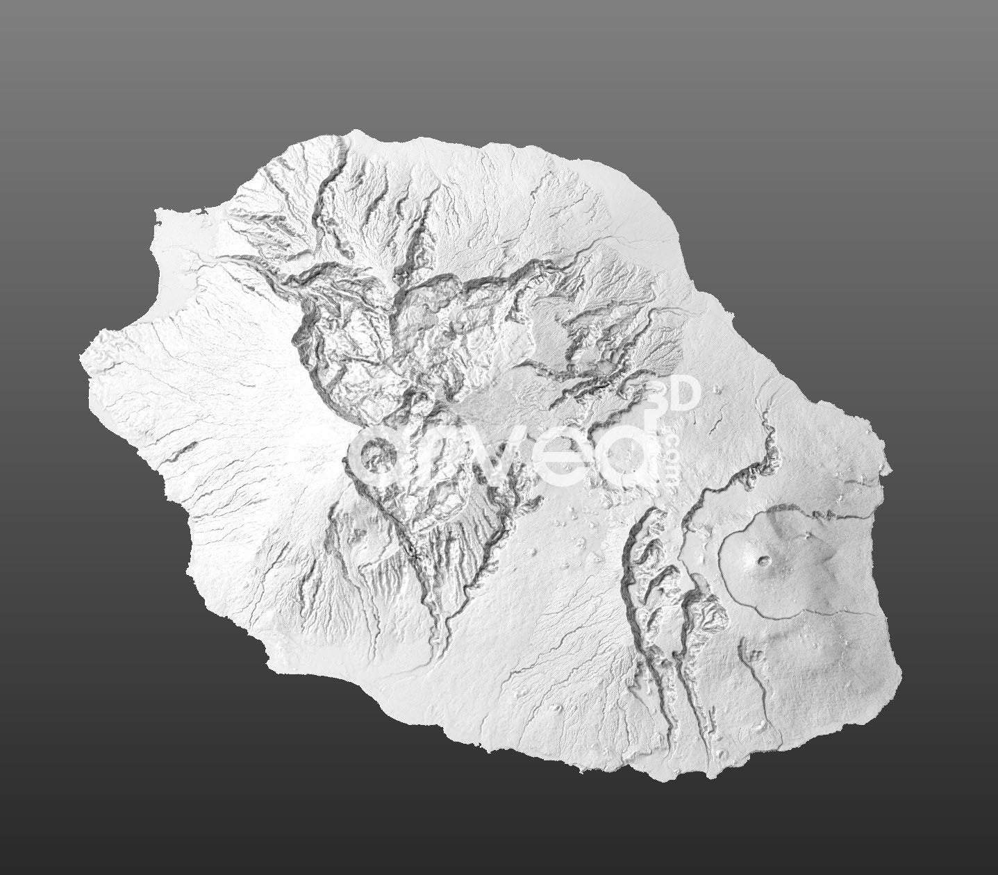 Reunion topographical 3D STL High Quality HD model