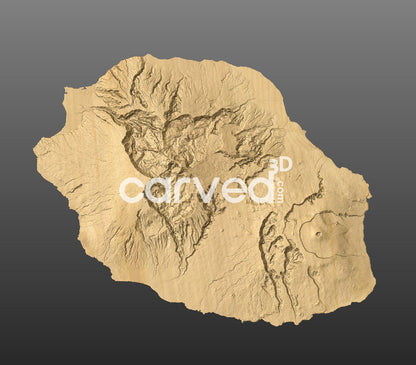 Reunion topographical 3D STL High Quality HD model