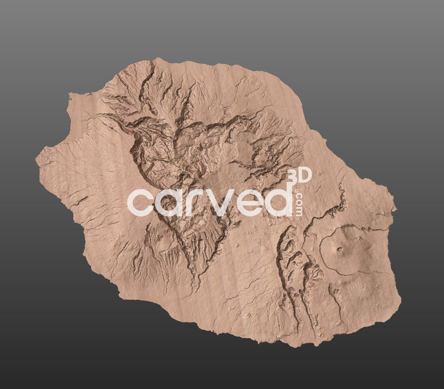 Reunion topographical 3D STL High Quality HD model