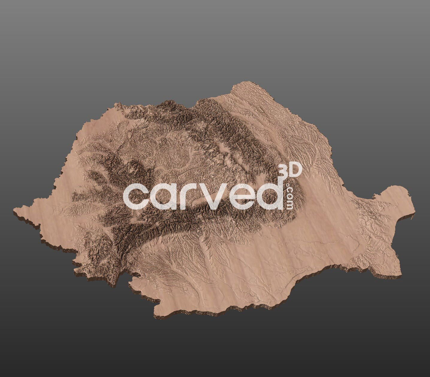 Romania topographical 3D STL High Quality HD model