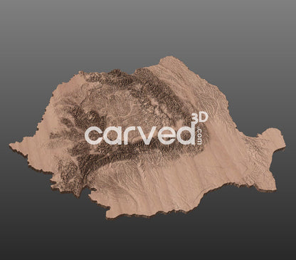 Romania topographical 3D STL High Quality HD model