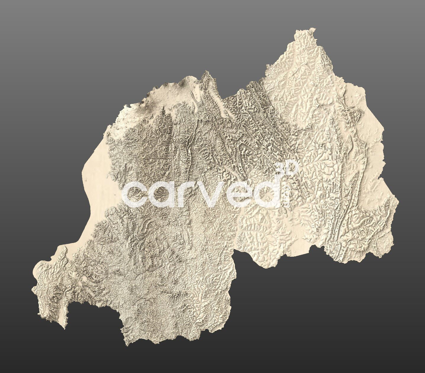 Rwanda topographical 3D STL High Quality HD model