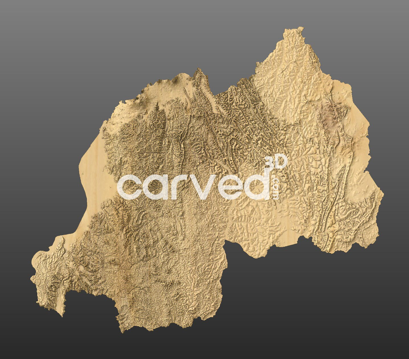 Rwanda topographical 3D STL High Quality HD model