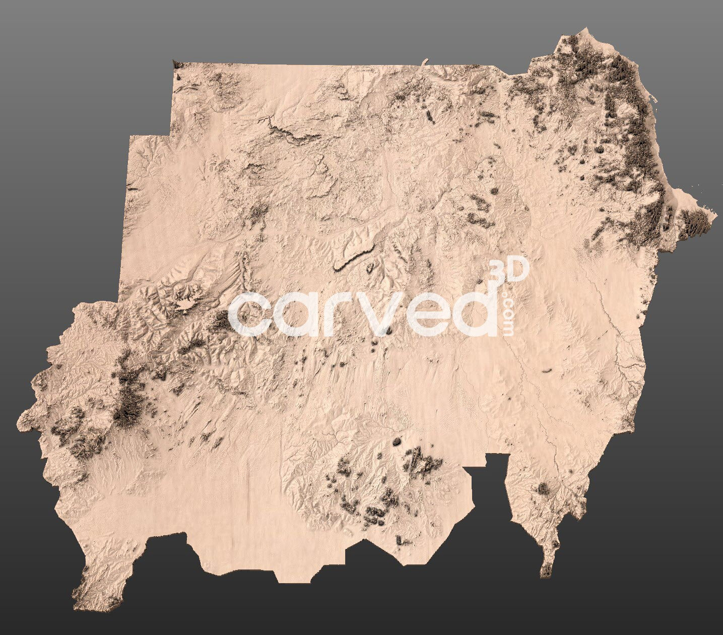 Sudan | CNC 3D Map STL High Quality topographical HD model