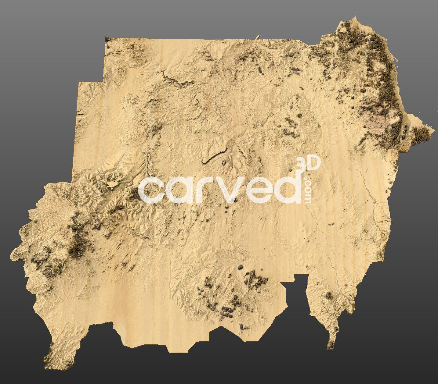 Sudan | CNC 3D Map STL High Quality topographical HD model