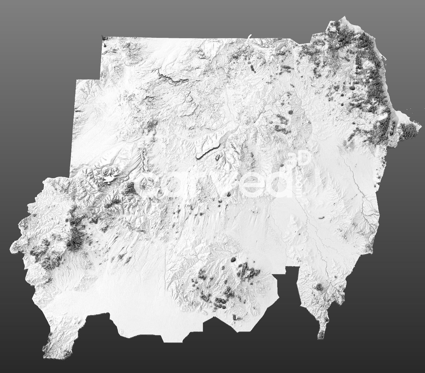 Sudan | CNC 3D Map STL High Quality topographical HD model