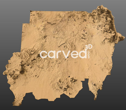 Sudan | CNC 3D Map STL High Quality topographical HD model