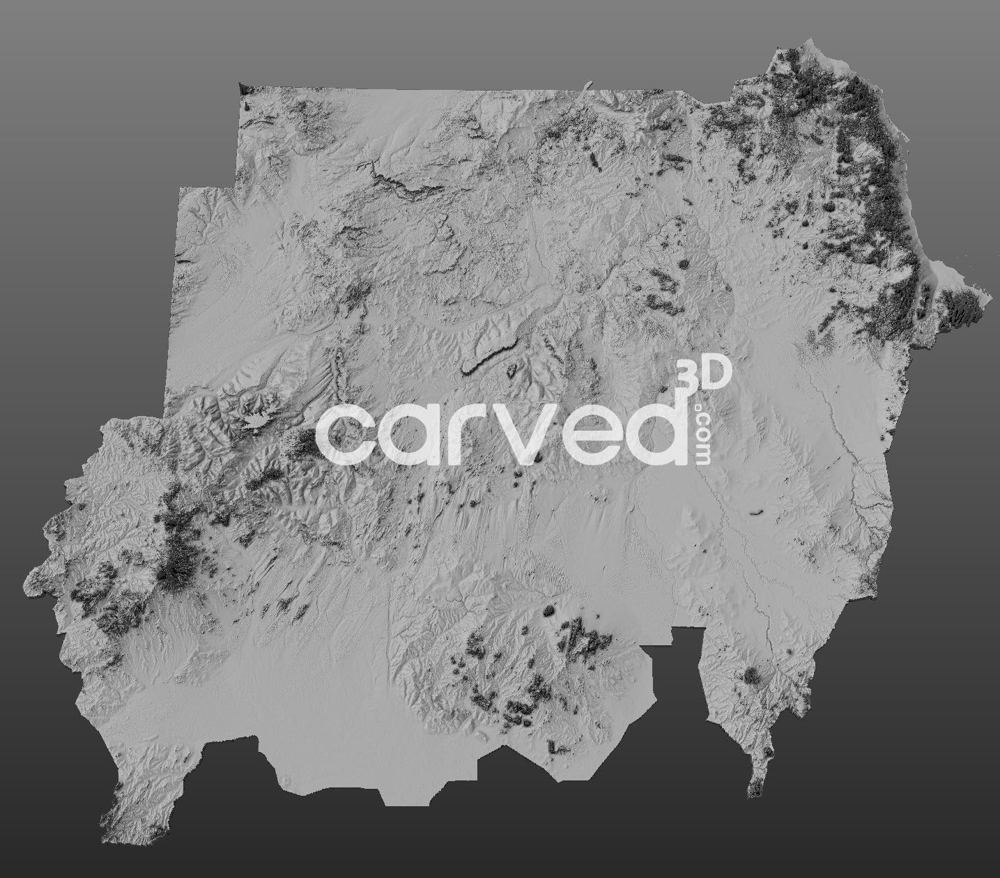 Sudan | CNC 3D Map STL High Quality topographical HD model