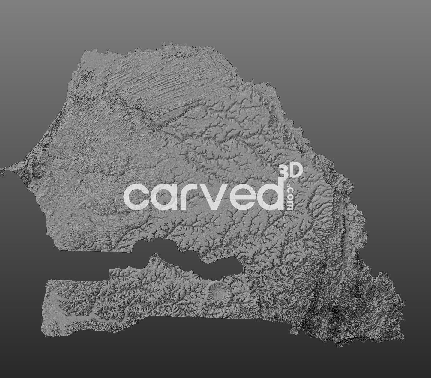 Senegal topographical 3D STL High Quality HD model