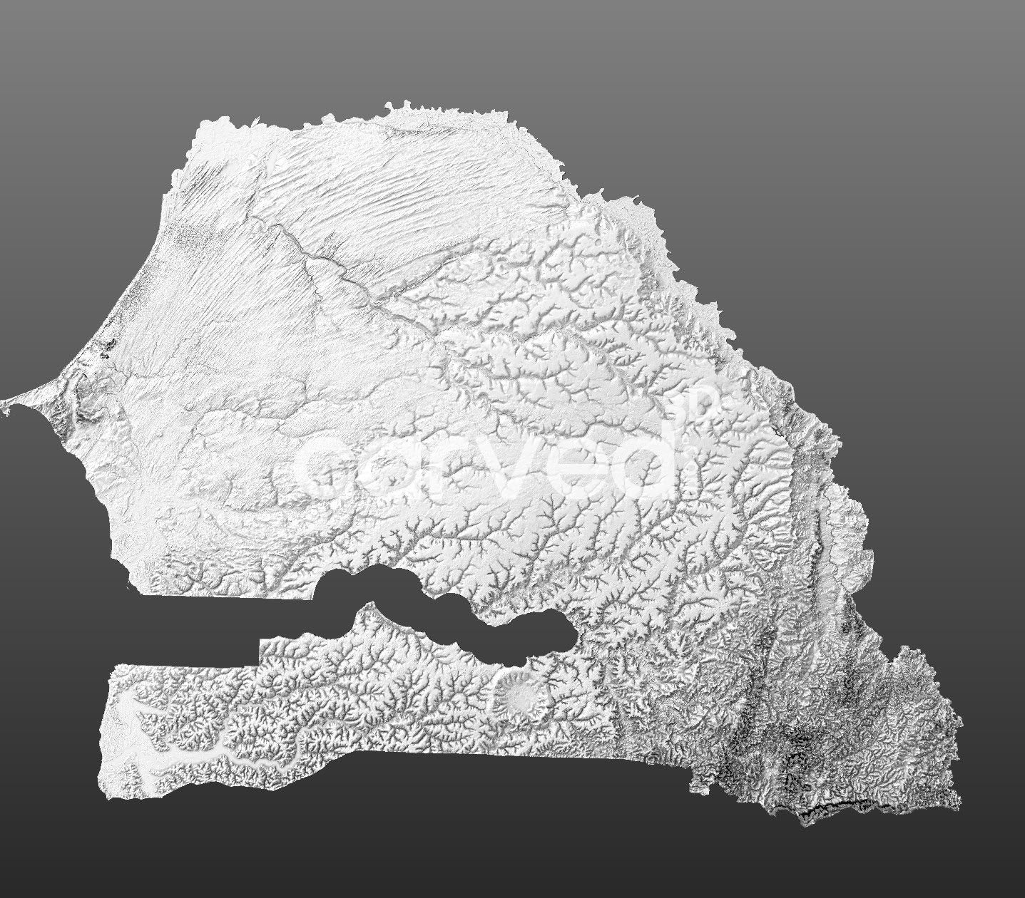 Senegal topographical 3D STL High Quality HD model