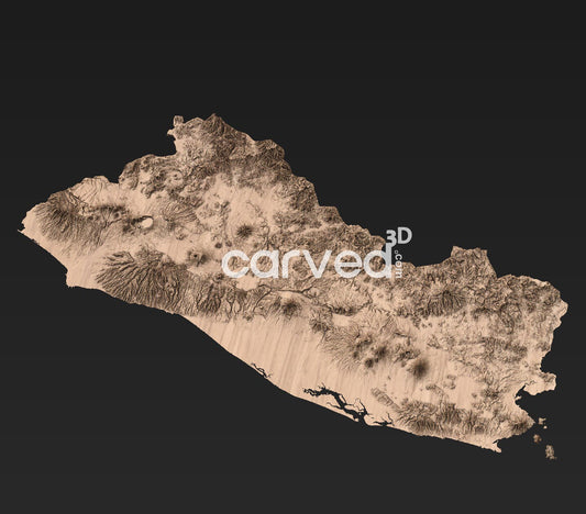 El Salvador topographical 3D STL High Quality HD model