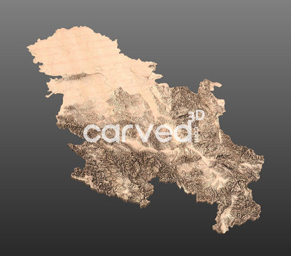 Serbia topographical 3D STL High Quality HD model