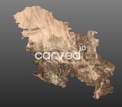 Serbia topographical 3D STL High Quality HD model