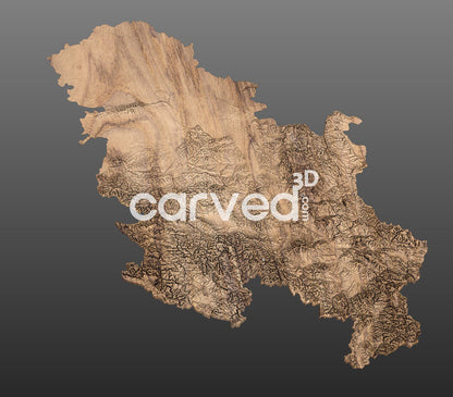 Serbia topographical 3D STL High Quality HD model