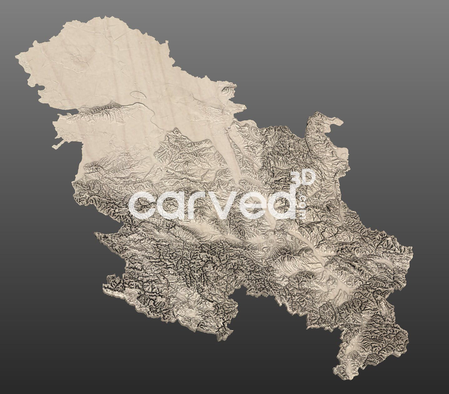 Serbia topographical 3D STL High Quality HD model