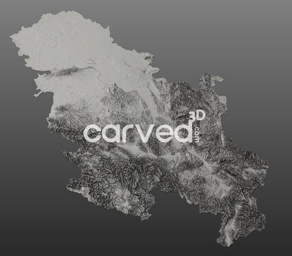 Serbia topographical 3D STL High Quality HD model