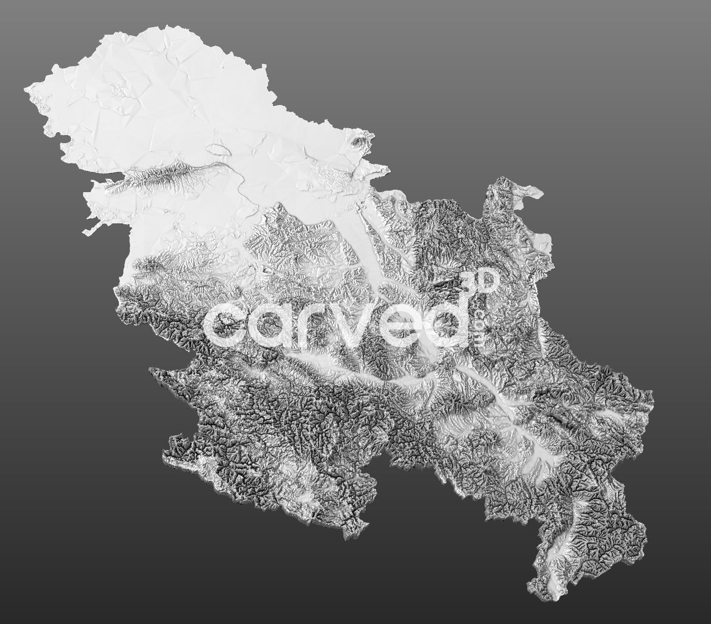 Serbia topographical 3D STL High Quality HD model