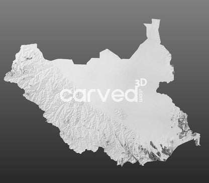 South Sudan topographical 3D STL High Quality HD model