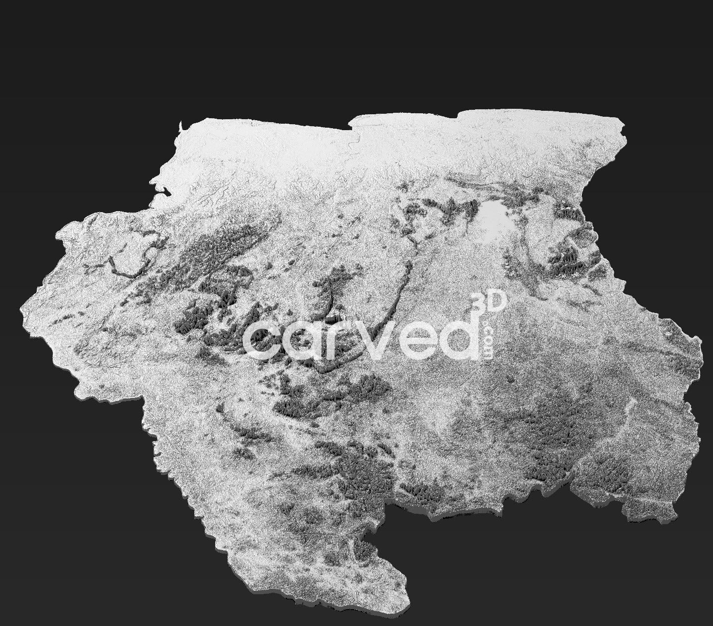 Suriname | CNC 3D Map STL High Quality topographical HD model