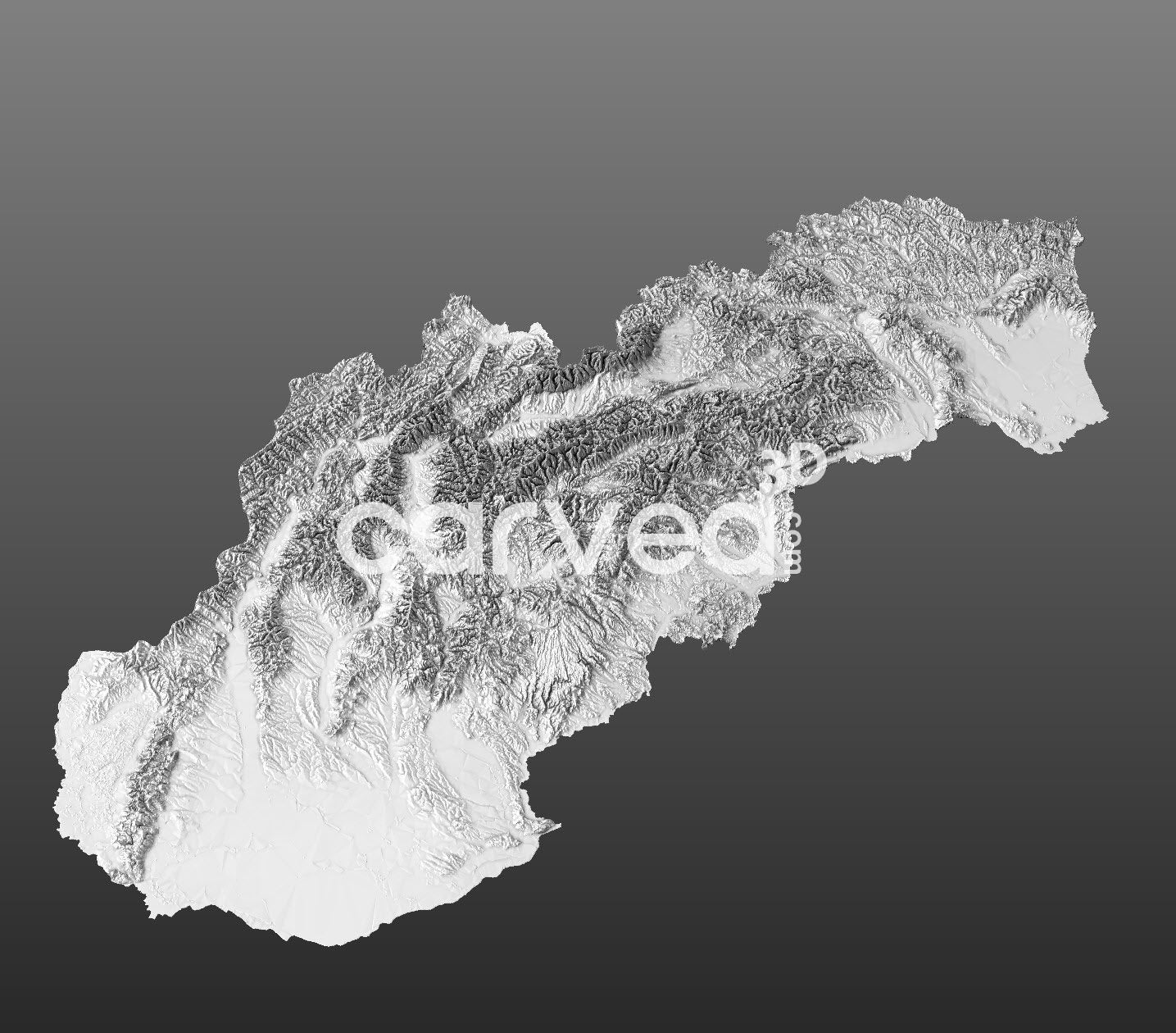 Slovakia topographical 3D STL High Quality HD model