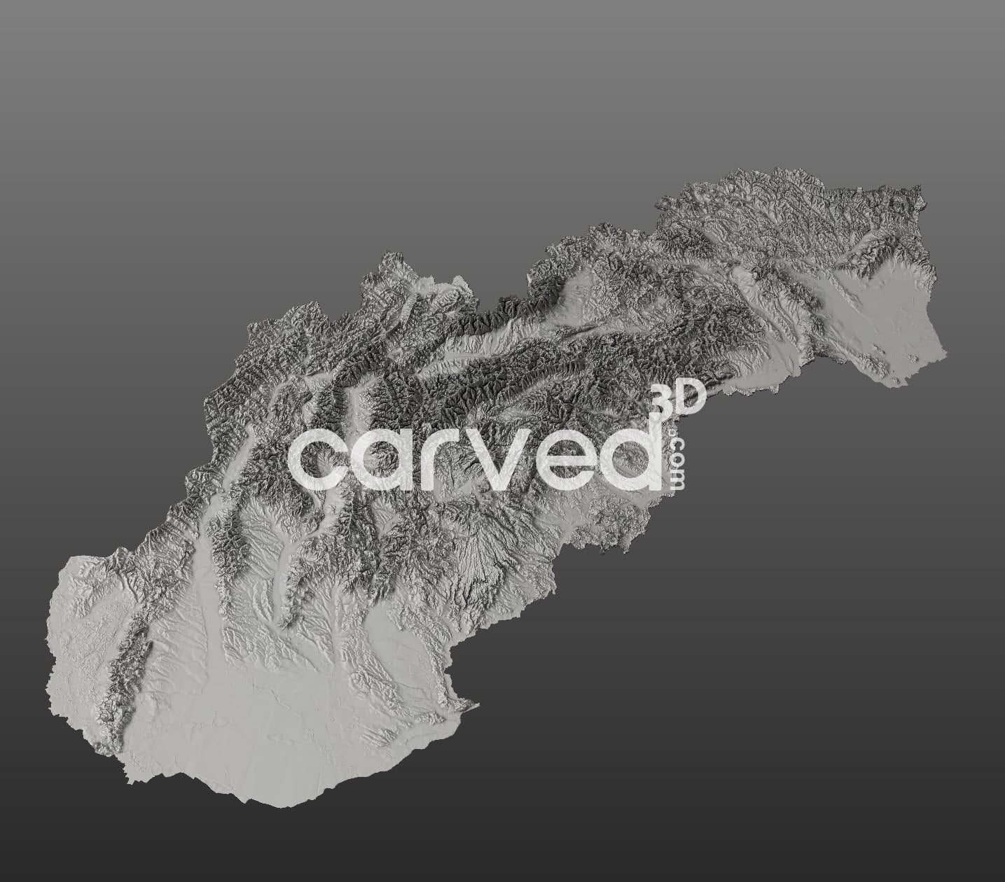 Slovakia topographical 3D STL High Quality HD model