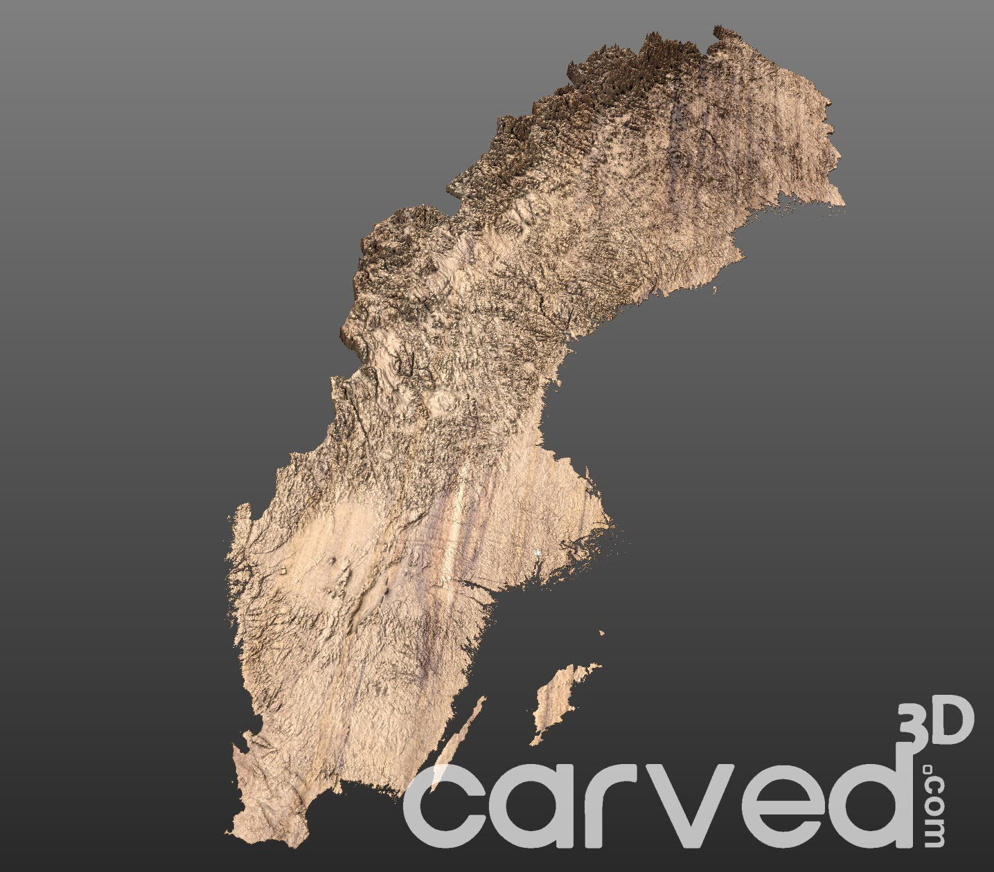 Sweden | CNC 3D Map STL High Quality topographical HD model