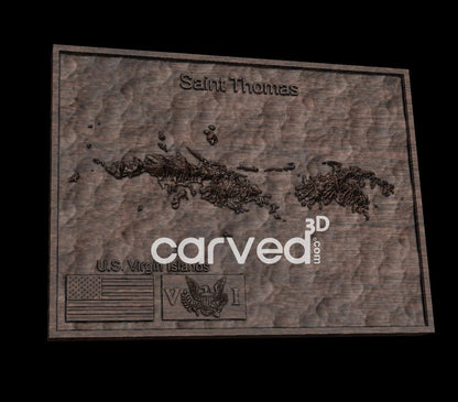 Saint Thomas US Virgin Islands topographical 3D STL High Quality HD model