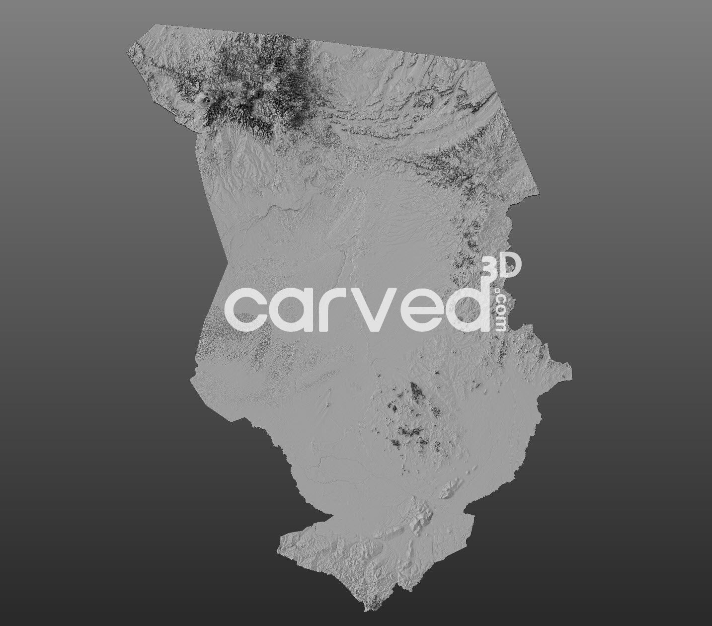 Chad | تشاد | CNC Topographical 3D model High Quality HD STL