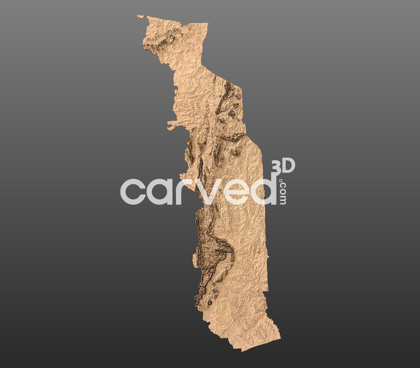 Togo | CNC 3D Map STL High Quality topographical HD model