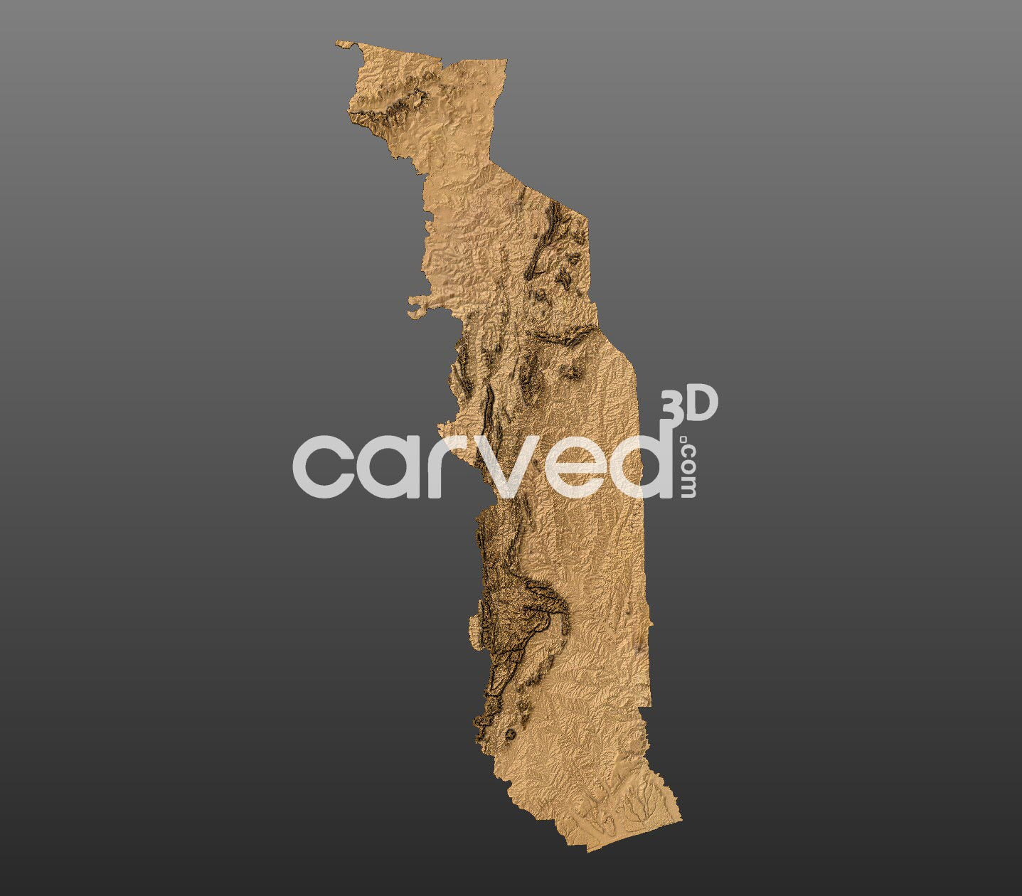 Togo | CNC 3D Map STL High Quality topographical HD model